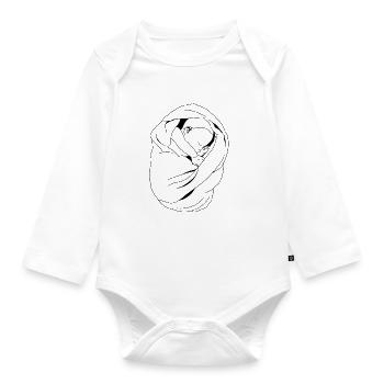 Wrap baby baby wrap - Organic Longsleeve Baby Bodysuit - white - Front