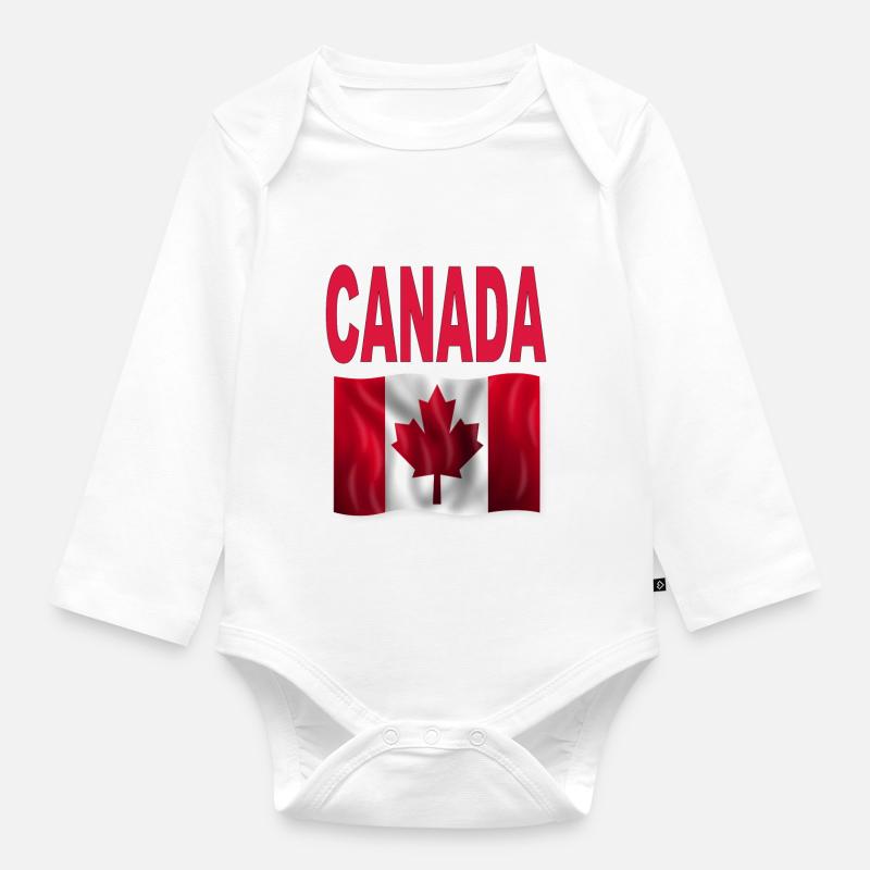 CANADA - Body Bébé bio manches longues - blanc