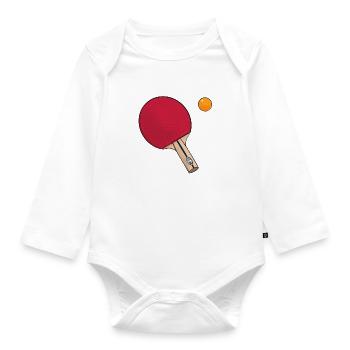 Raquette de Ping-Pong / tennis de table - Body Bébé bio manches longues - blanc - Devant