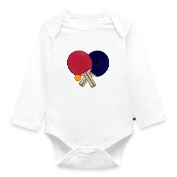 Raquette de Ping-Pong / tennis de table - Body Bébé bio manches longues - blanc - Devant