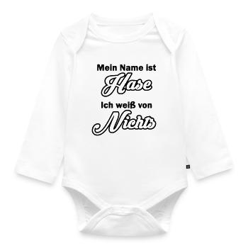 Mein Name ist Hase - Baby Bio-Langarm-Body - Weiß - Vorne