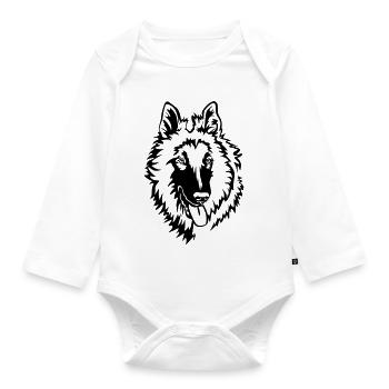 Tervueren tête - Body Bébé bio manches longues - blanc - Devant