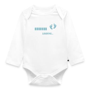 Bébé en cours de téléchargement cadeau naissance - Body Bébé bio manches longues - blanc - Devant