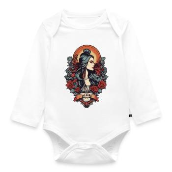 No Wars Makes Love - Organic Longsleeve Baby Bodysuit - white - Front