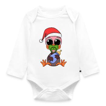 Autruche bébé Noël - Body Bébé bio manches longues - blanc - Devant