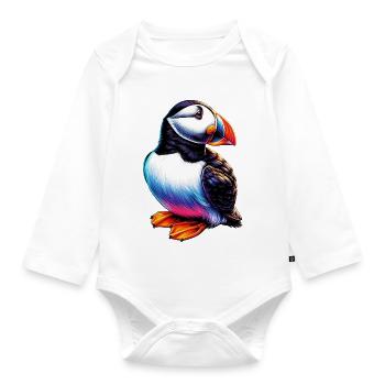 Puffin - Organic Longsleeve Baby Bodysuit - white - Front