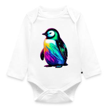 Pingouin - Body Bébé bio manches longues - blanc - Devant