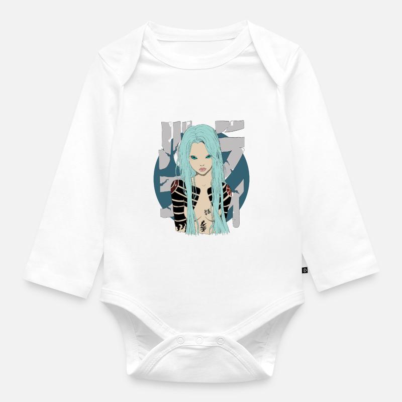 Blue - Baby Bio-Langarm-Body - Weiß