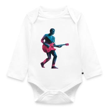 Gitarre - Cooles Guiratist Music Logo - Baby Bio-Langarm-Body - Weiß - Vorne