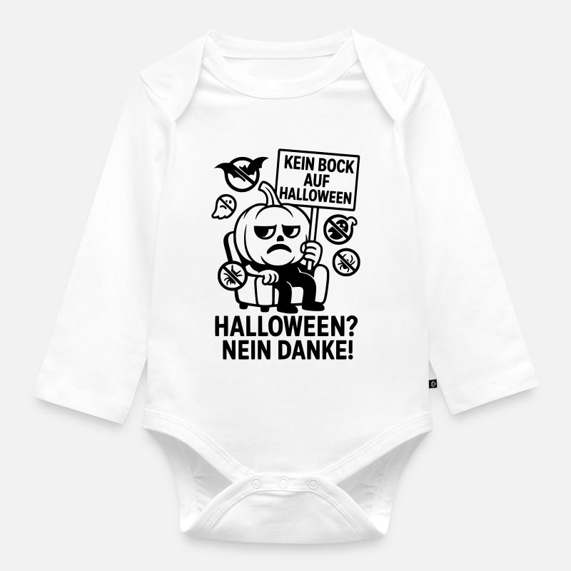 Anti Halloween Nein Danke - Baby Bio-Langarm-Body - Weiß