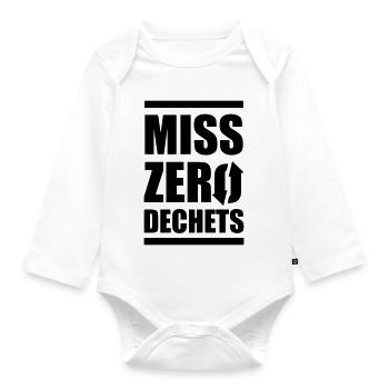 Miss Zero Waste - Organic Longsleeve Baby Bodysuit - white - Front