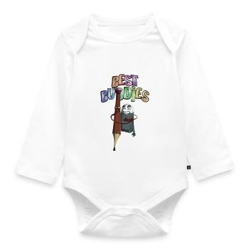 Best Friends Eraser Pencil - Organic Longsleeve Baby Bodysuit - white - Front