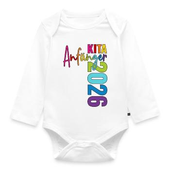 Daycare Beginners 2026 - Organic Longsleeve Baby Bodysuit - white - Front