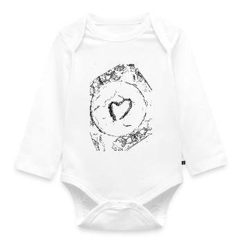 Herz - Baby Bio-Langarm-Body - Weiß - Vorne