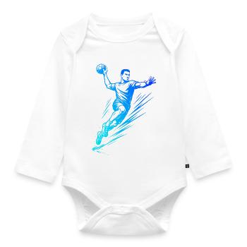 Handball Stil für jeden Anlass für Männer - Baby Bio-Langarm-Body - Weiß - Vorne