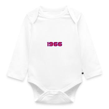 1966 Retro Neon Typografie - Baby Bio-Langarm-Body - Weiß - Vorne