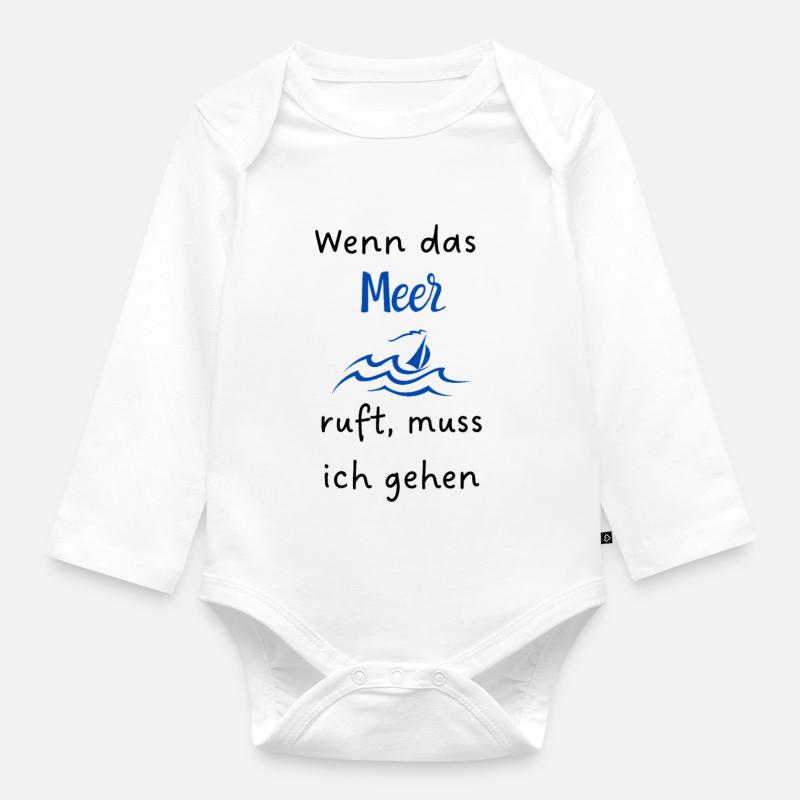Wenn_das_Meer appelle - Body Bébé bio manches longues - blanc