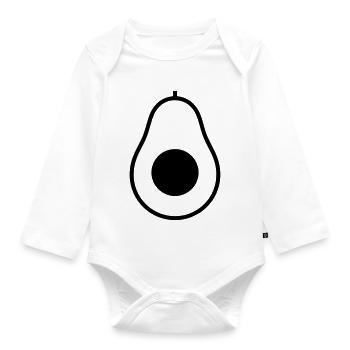 Demi-noyau d’avocat, Icon - Body Bébé bio manches longues - blanc - Devant