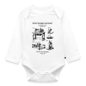 Patent für Nähmaschinen-Baupläne - Baby Bio-Langarm-Body - Weiß - Vorne