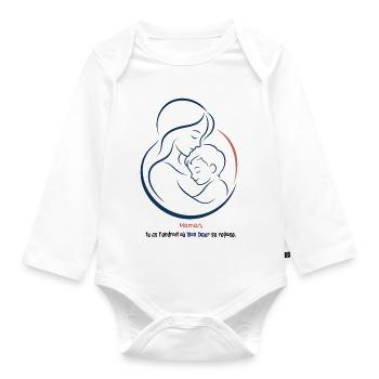 Maman et Bébé cadeau fêtes des mères - Body Bébé bio manches longues - blanc - Devant