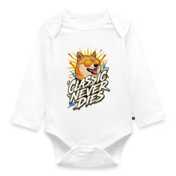 Classic Never Dies Vierbeiner Sonnenbrille  - Baby Bio-Langarm-Body - Weiß - Vorne