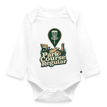 Park Course Regular Disc Golf, Park Frisbee Golf - Baby Bio-Langarm-Body - Weiß - Vorne