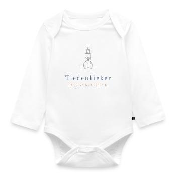 Tiedenkieker Hamburg Leuchtturm Plattdeutsch - Baby Bio-Langarm-Body - Weiß - Vorne