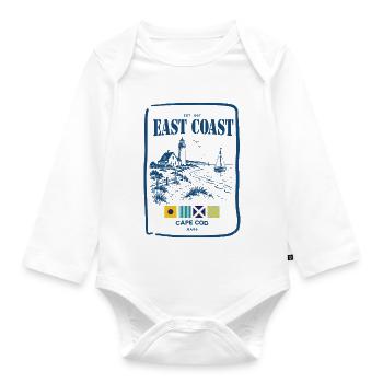 Cape Cod East Coast Leuchtturm & Meer - Baby Bio-Langarm-Body - Weiß - Vorne