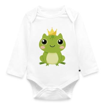 Froschprinzessin - Baby Bio-Langarm-Body - Weiß - Vorne