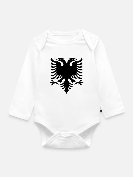 Flamuri für Frauen albanische adler kosovo albania - Baby Bio-Langarm-Body - Weiß