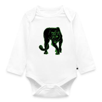 Panther - Baby Bio-Langarm-Body - Weiß - Vorne