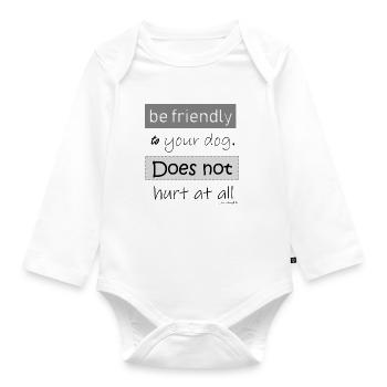 be friendly 2 - Organic Longsleeve Baby Bodysuit - white - Front