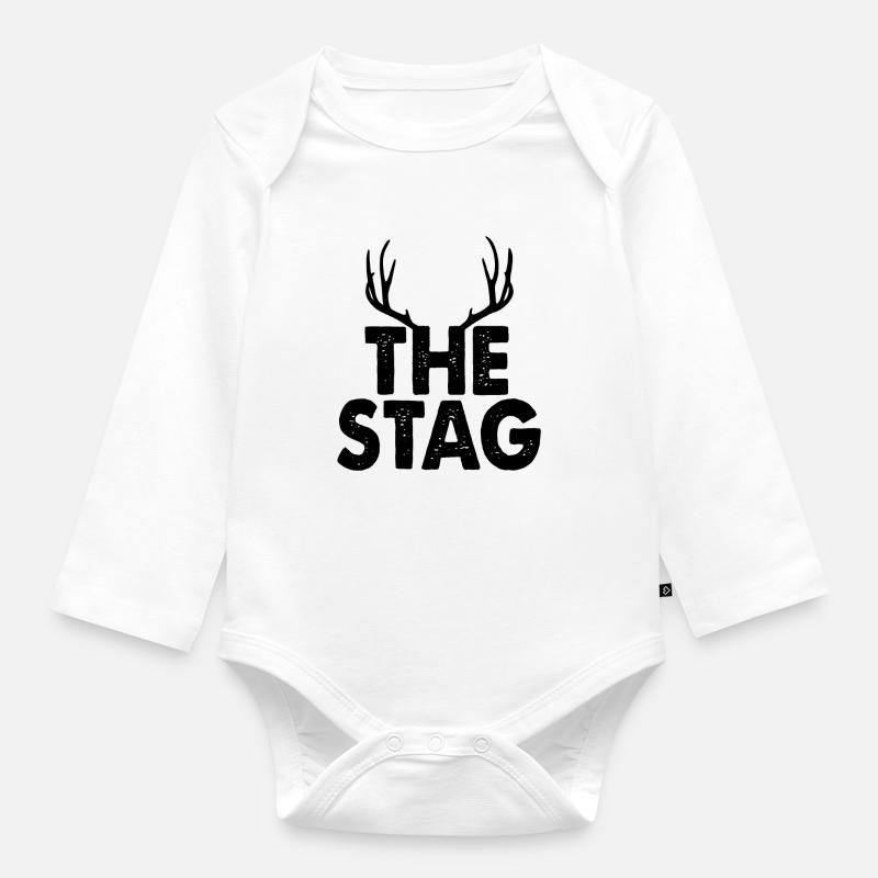 Le cerf - Body Bébé bio manches longues - blanc
