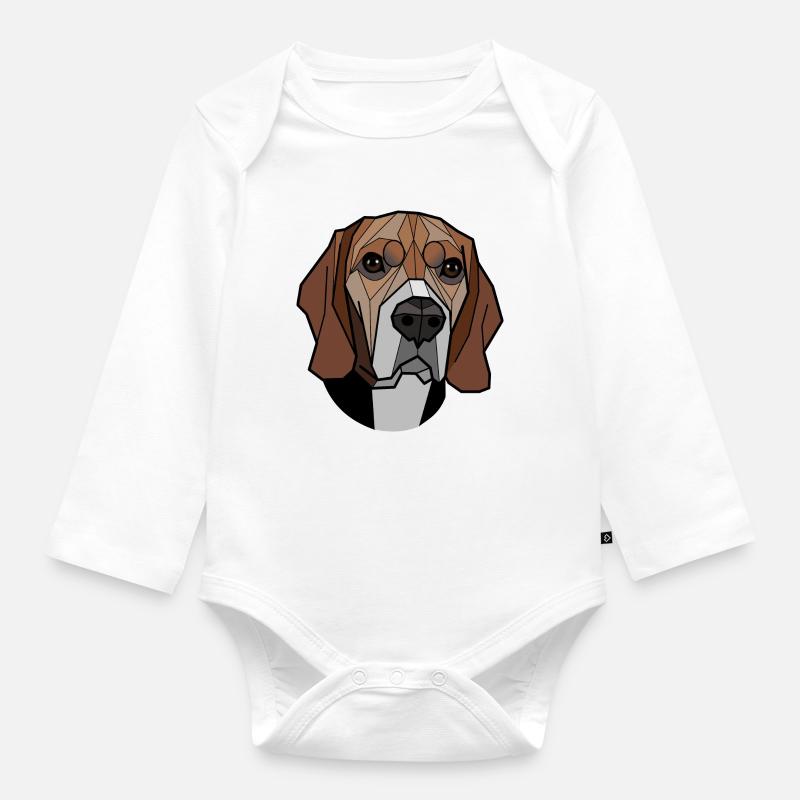 Beagle - Baby Bio-Langarm-Body - Weiß