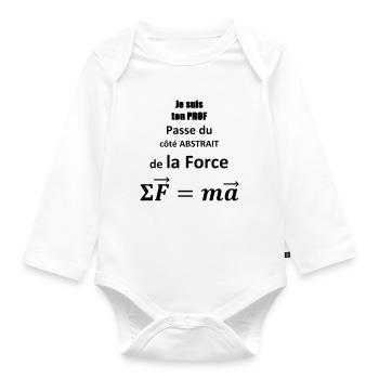 je-suis-ton-prof - Baby Bio-Langarm-Body - Weiß - Vorne