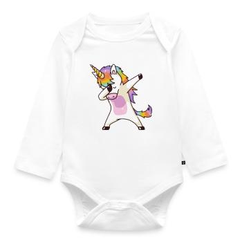 licorne - Body Bébé bio manches longues - blanc - Devant