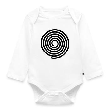 Spirals pattern vector template - Organic Longsleeve Baby Bodysuit - white - Front