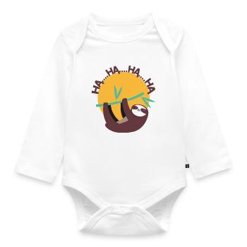 FAULTIER LACHEN - Baby Bio-Langarm-Body - Weiß - Vorne
