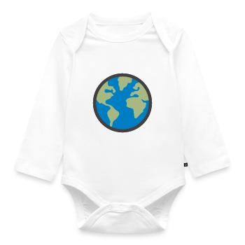 Planet Erde - Baby Bio-Langarm-Body - Weiß - Vorne