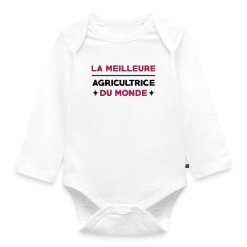 La meilleure agricultrice du monde - Body Bébé bio manches longues - blanc - Devant