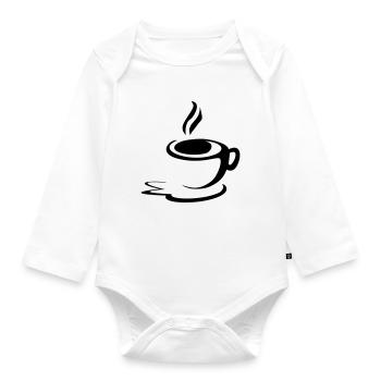 coffee cup - Organic Longsleeve Baby Bodysuit - white - Front
