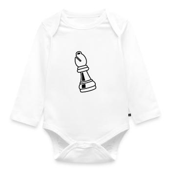 Chess piece bishop white - Organic Longsleeve Baby Bodysuit - white - Front