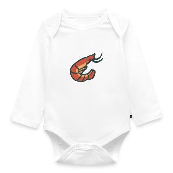 Shrimp Garnele - Baby Bio-Langarm-Body - Weiß - Vorne