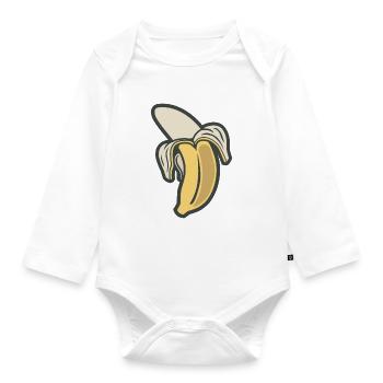 banana - Organic Longsleeve Baby Bodysuit - white - Front