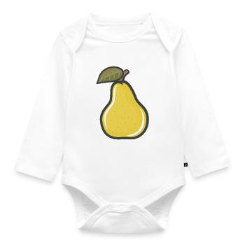 pear - Organic Longsleeve Baby Bodysuit - white - Front
