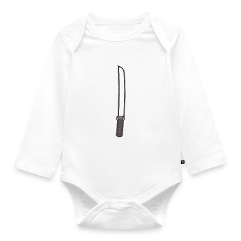 Samurai Sword - Organic Longsleeve Baby Bodysuit - white - Front