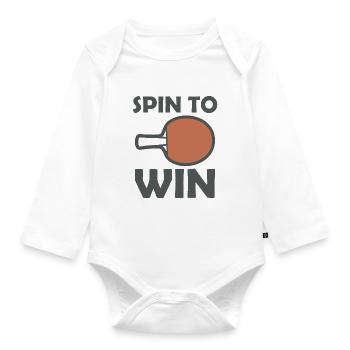 Table tennis racket Spin to Win - Organic Longsleeve Baby Bodysuit - white - Front