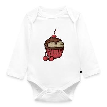 Cupcake - Organic Longsleeve Baby Bodysuit - white - Front