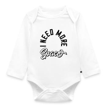 I need more space - Baby Bio-Langarm-Body - Weiß - Vorne