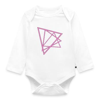 Neon Dreiecke - Baby Bio-Langarm-Body - Weiß - Vorne